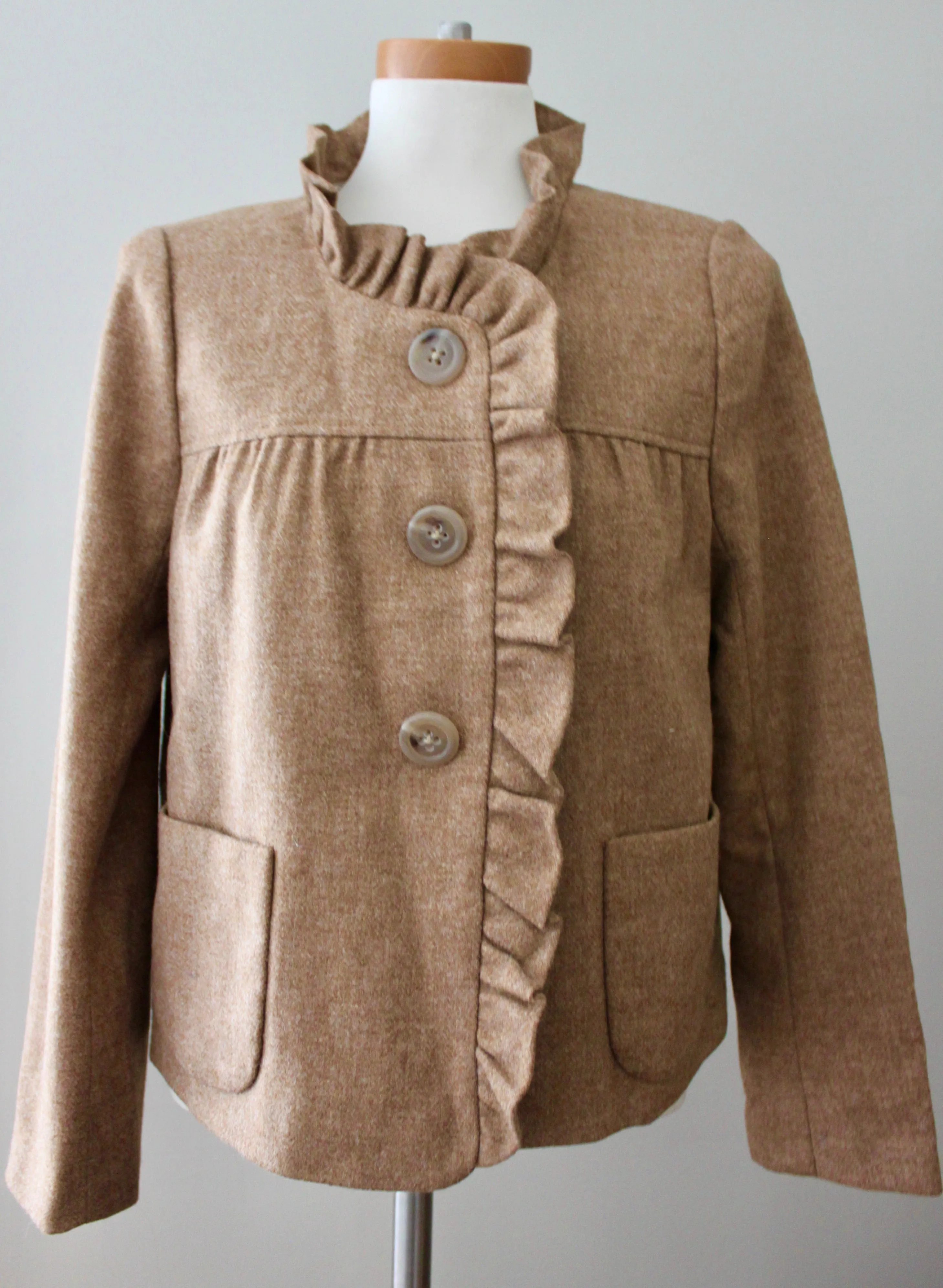 Soft Autumn Tan Ruffle Jacket