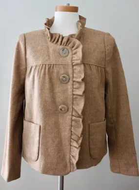 Soft Autumn Tan Ruffle Jacket