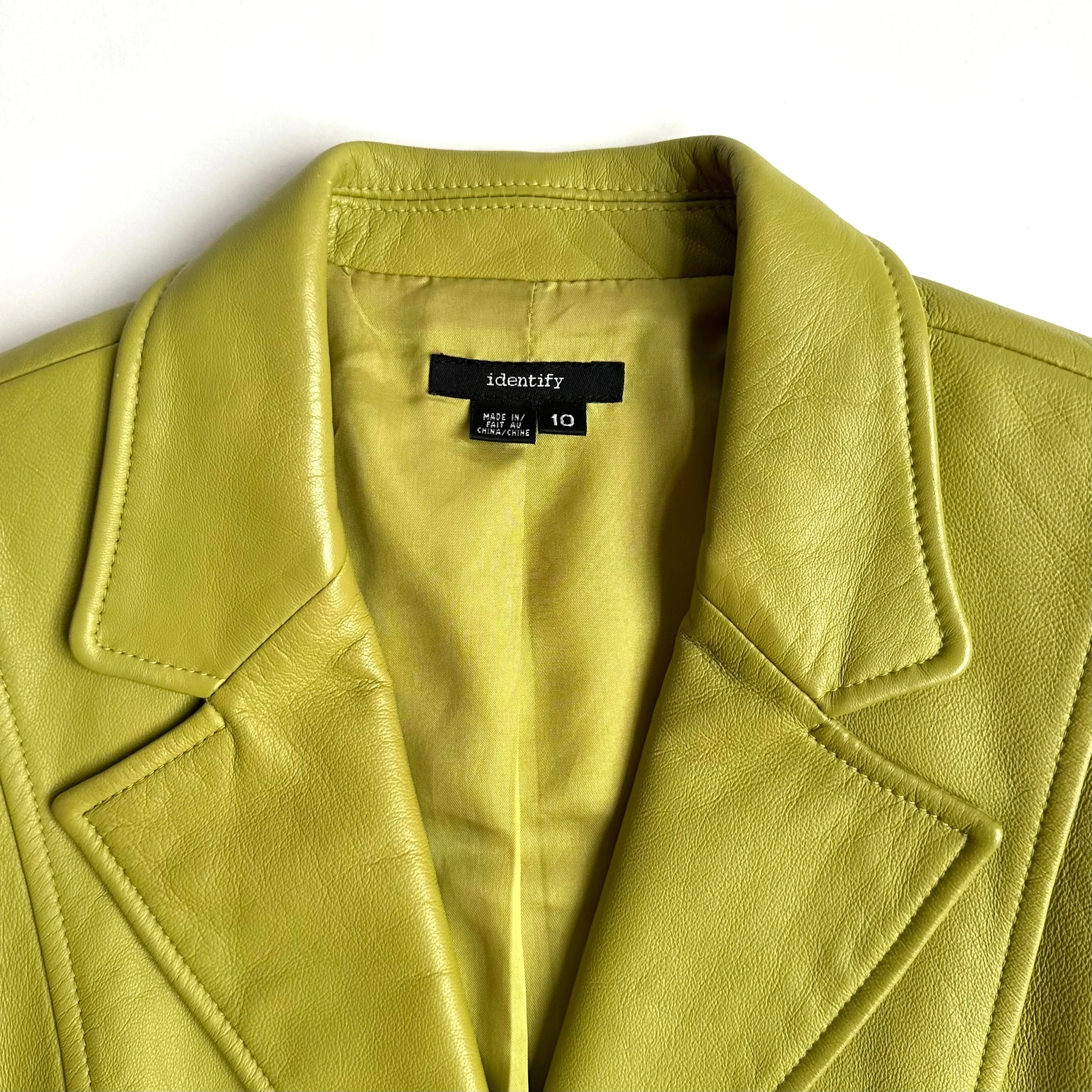 Soft Avocado Green Leather Jacket