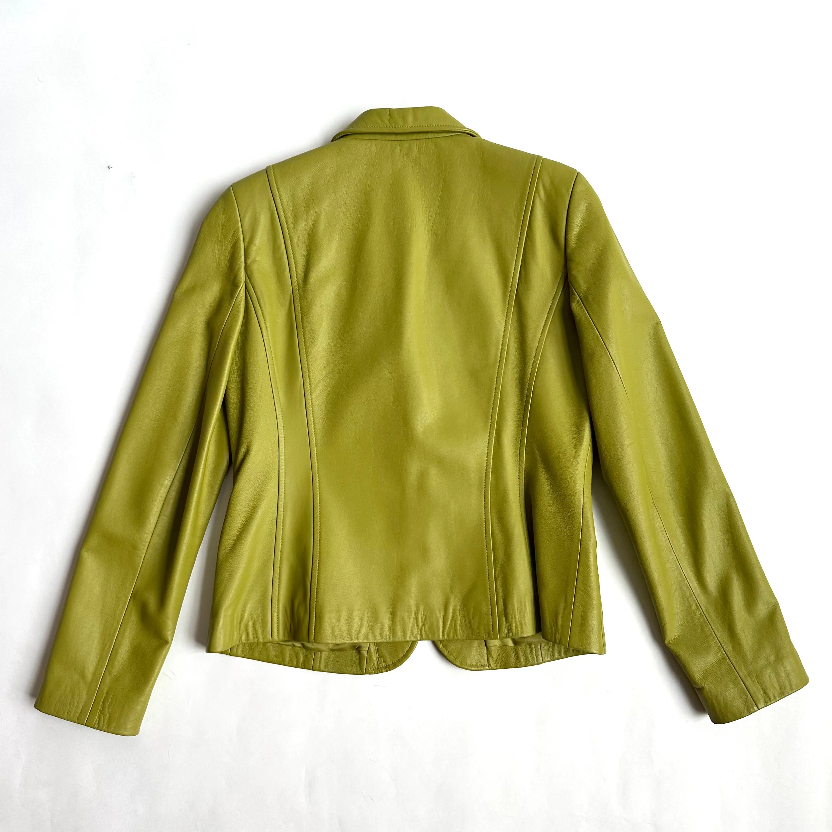 Soft Avocado Green Leather Jacket