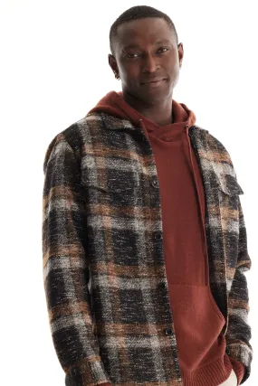 Soft Cloth Melrose Shirt Jacket in Soft Wool - Brown Mix