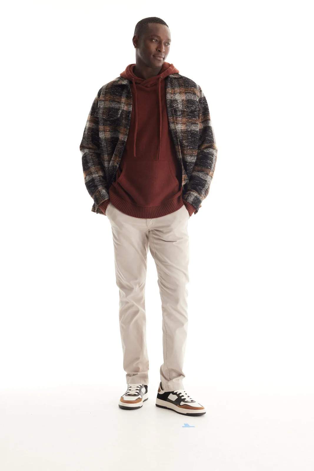 Soft Cloth Melrose Shirt Jacket in Soft Wool - Brown Mix
