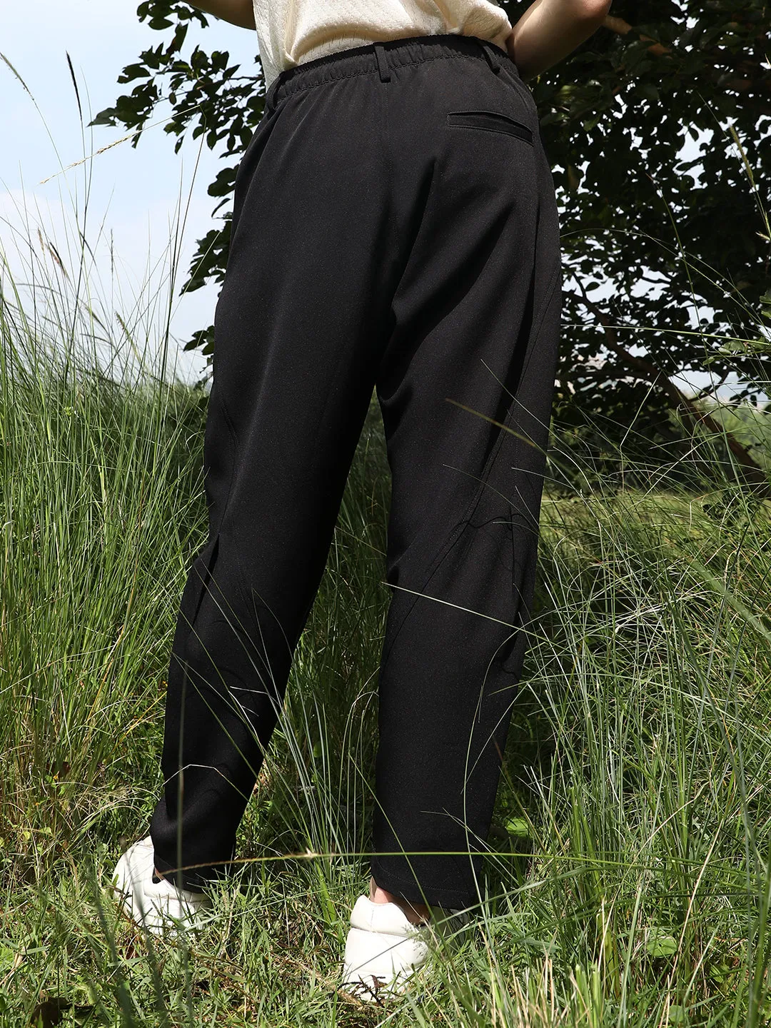 Solid Relaxed Trousers