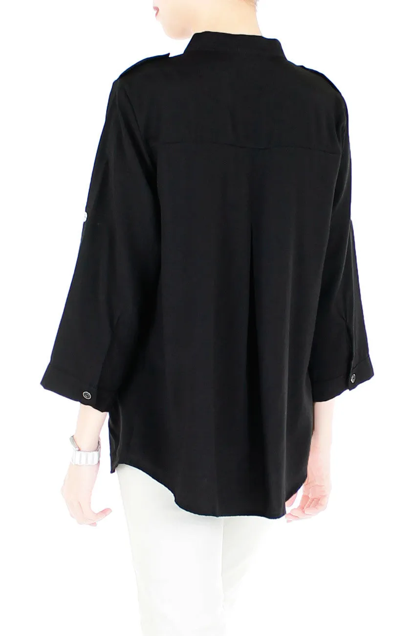 Stay Classic Utility Blouse - Black