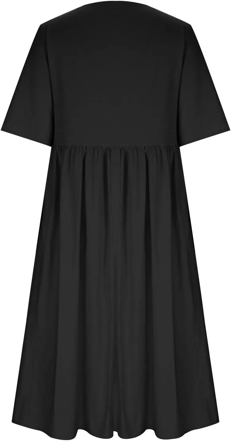 T Shirt Dress for Women 2025 Plus Size Casual Floral Print Summer Dress Comfy Loose Fit Long Dresses with Pockets