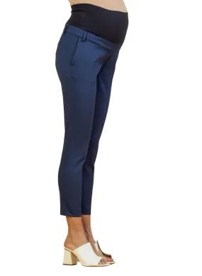 Tailored Maternity Trousers in Pique - Blue