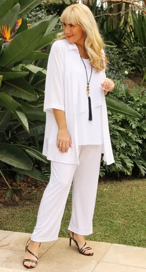 Terrific Triple Pleat Blouse White