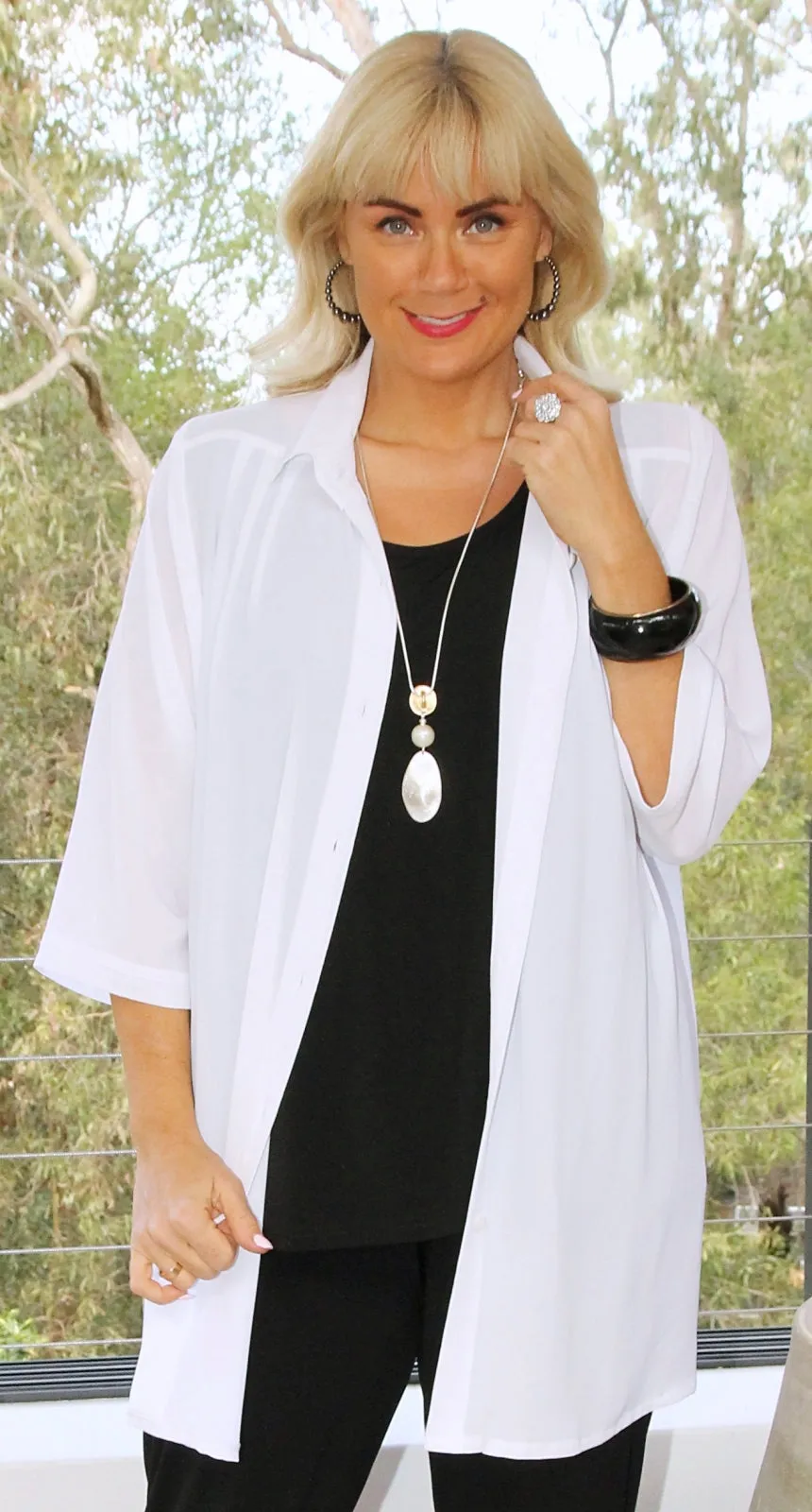 Terrific Triple Pleat Blouse White