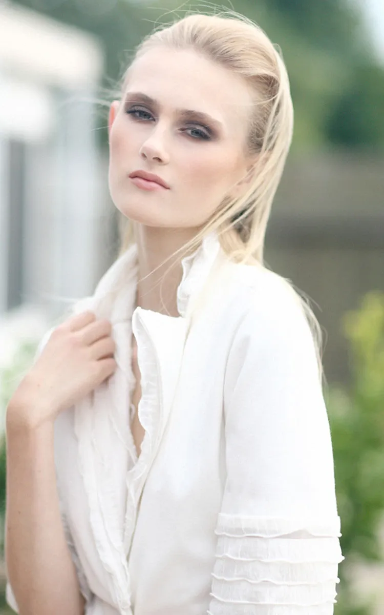 White Ruffled Jacket size 2/4