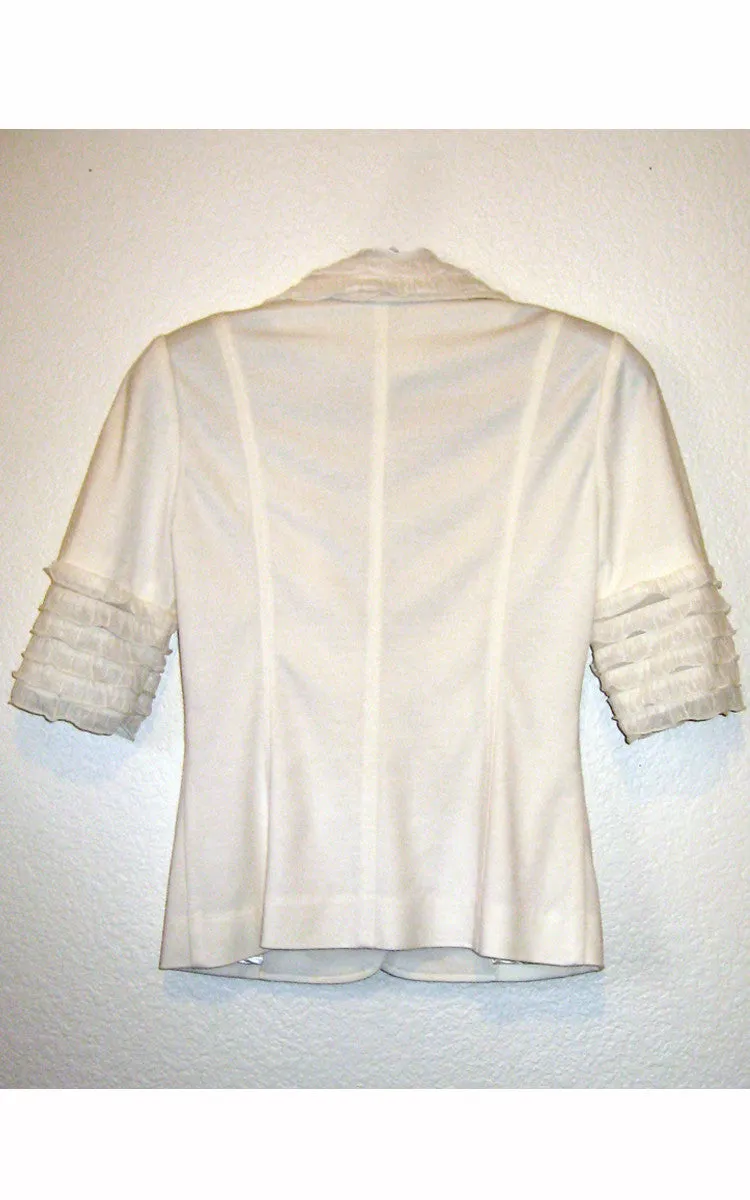 White Ruffled Jacket size 2/4