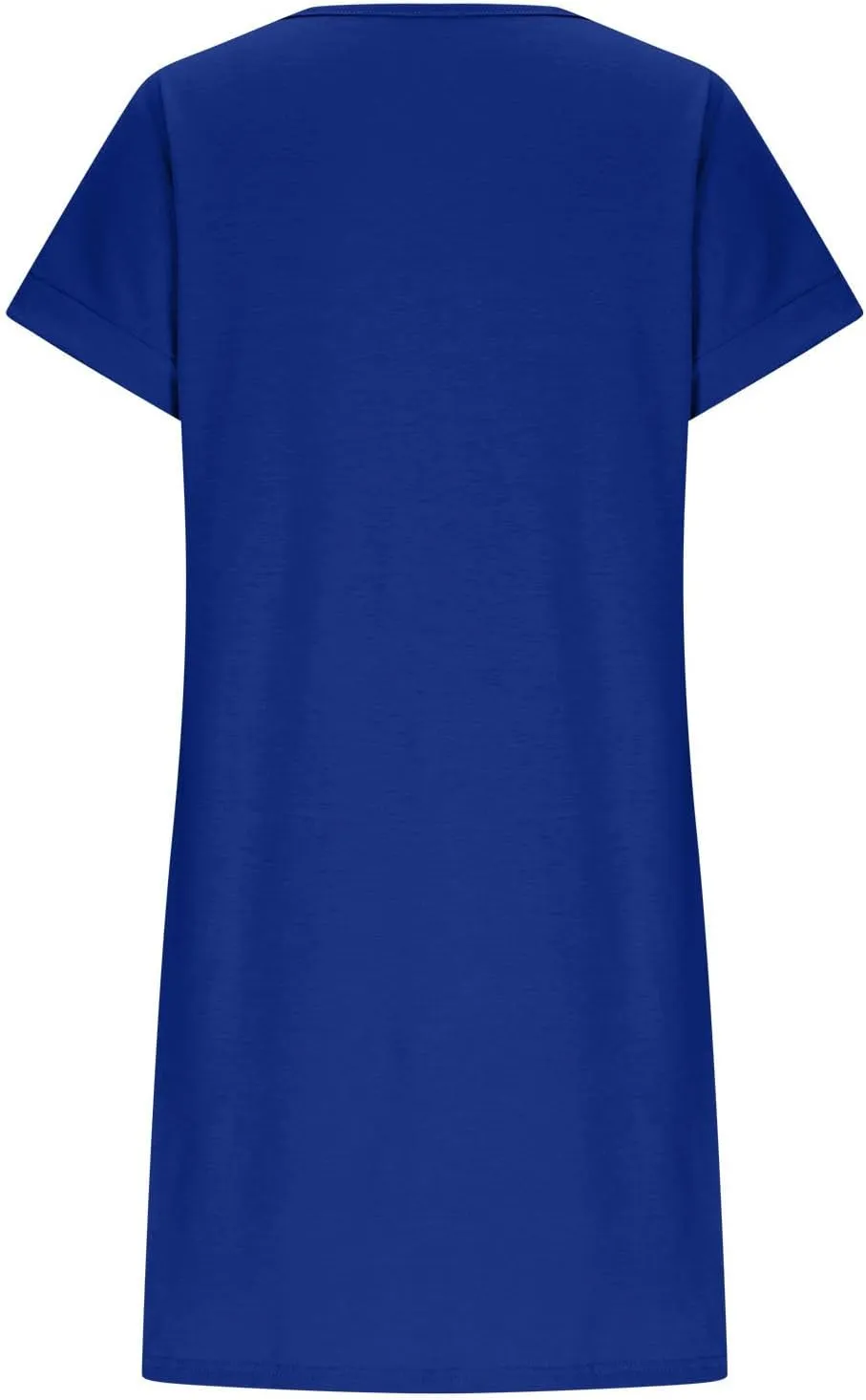 Women 2025 Summer Casual Mini Dresses V Neck Short Sleeve Solid Color Beach Shift Dress with Pockets