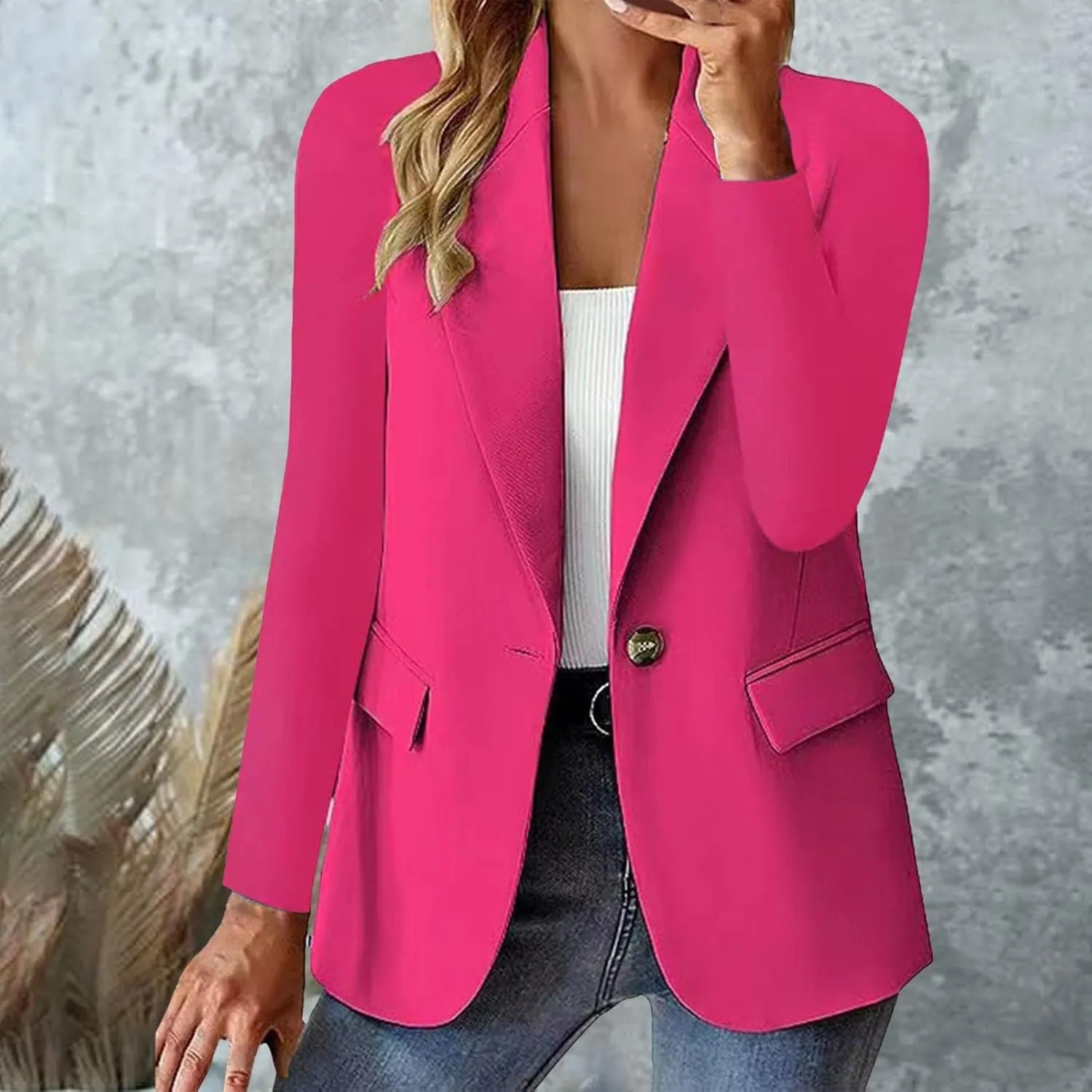 Women Business Blazer Loose Lightweigth Open Front Summer Jackets Long Sleeve Workfice Jacket Blazer Outfits