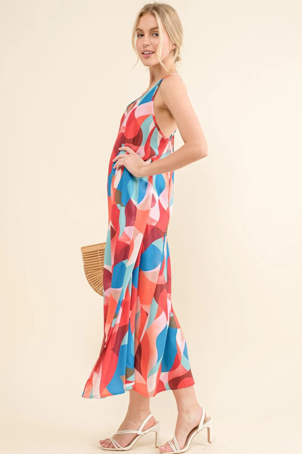 Women's Crisscross Back Dress - Stylish and Printed