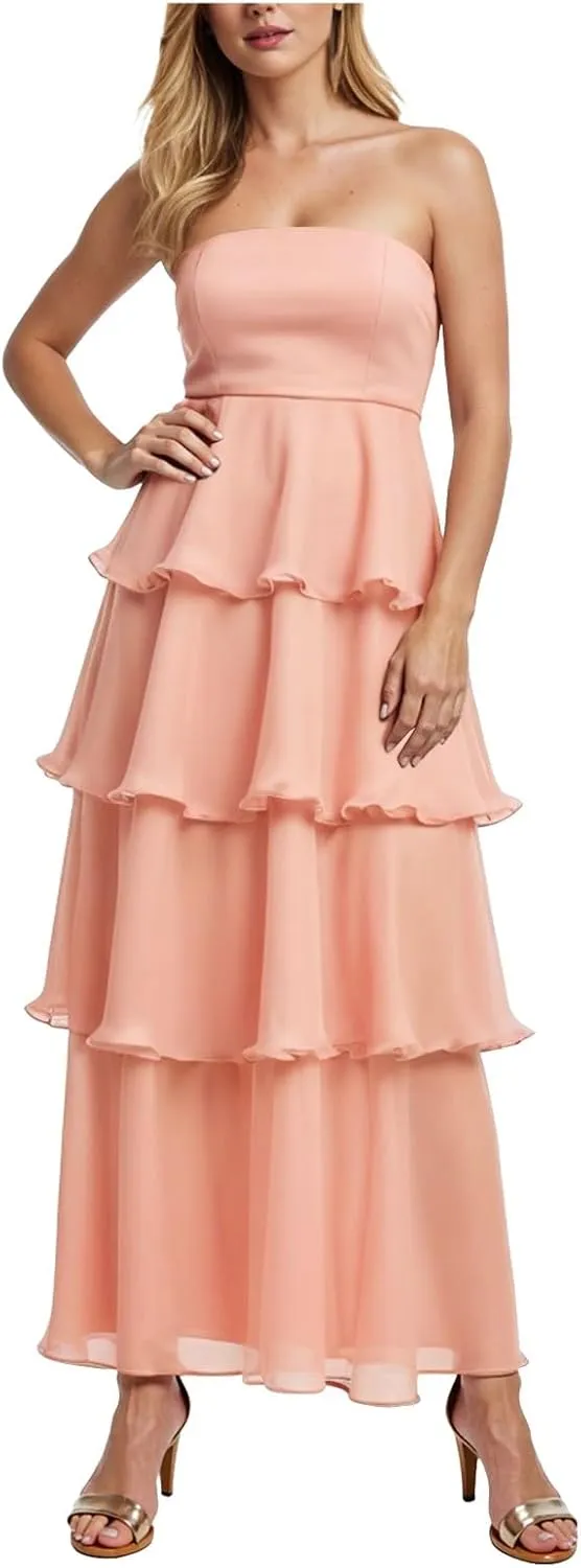Womens Summer Boho Strapless Maxi Dress 2025 Casual Sleeveless Off Shoulder Smocked Tiered Beach Long Sundress