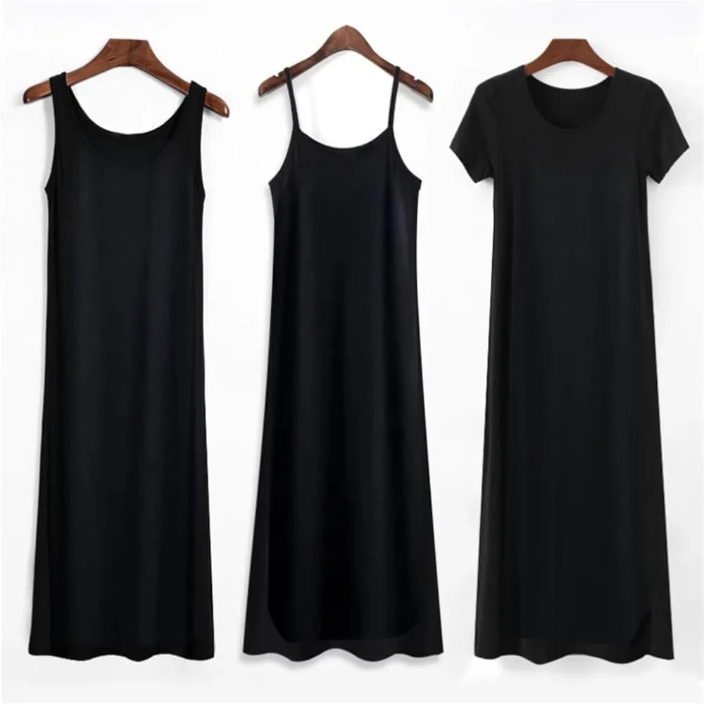 Women's Summer Solid Color Maxi Dress Casual Round Neck Sleeveless Long Party Dress
