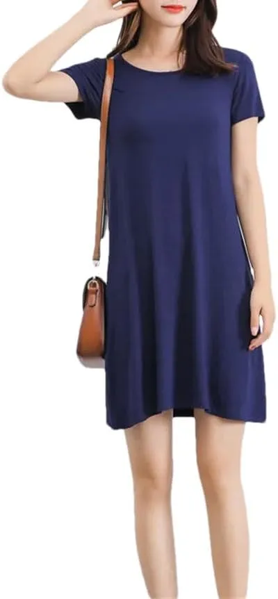 Women's Summer Solid Color Maxi Dress Casual Round Neck Sleeveless Long Party Dress
