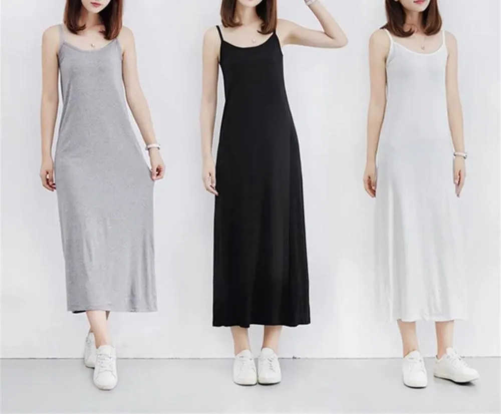 Women's Summer Solid Color Maxi Dress Casual Round Neck Sleeveless Long Party Dress